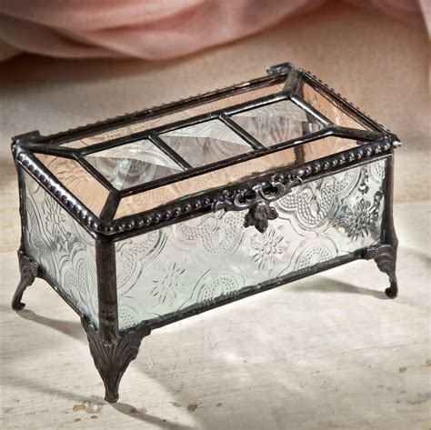 vintage glass jewellery box